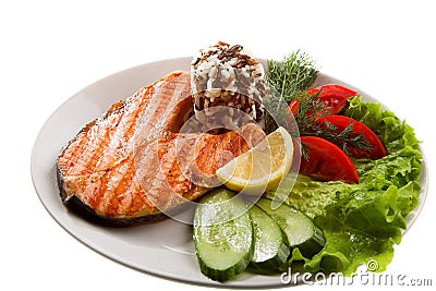 Grilled fish Stock Photo