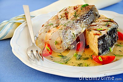 Grilled fish fillet Stock Photo