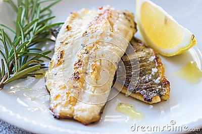 Grilled Fish Fillet Stock Photo