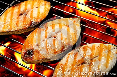 Grilled fish Stock Photo