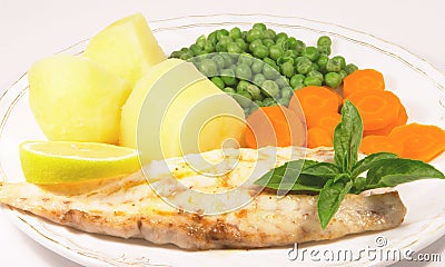Grilled fish meal 2 Stock Photo