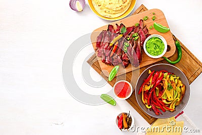 Grilled flank stake fajitas Stock Photo