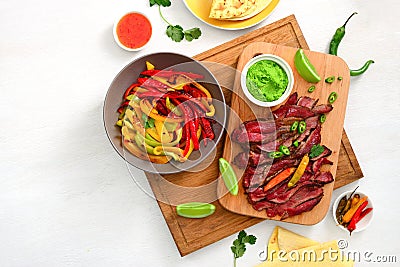 Grilled flank stake fajitas Stock Photo