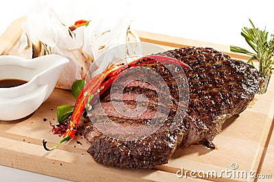 Grilled Flank Steak Stock Photo