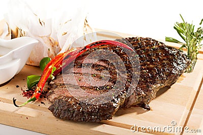 Grilled Flank Steak Stock Photo