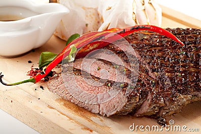 Grilled Flank Steak Stock Photo