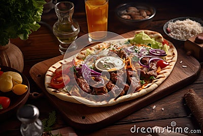 Grilled kebab food. Generate Ai Stock Photo