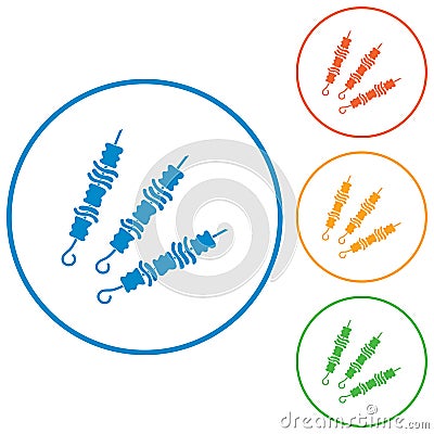 Grilled kebab icon Vector Illustration