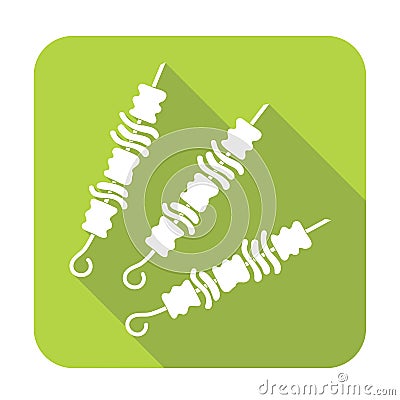 Grilled kebab icon Vector Illustration