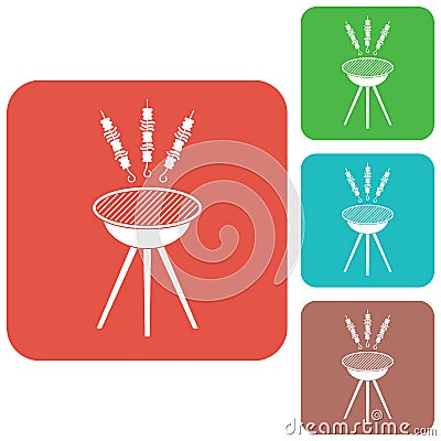 Grilled kebab icon Vector Illustration