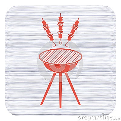 Grilled kebab icon Vector Illustration