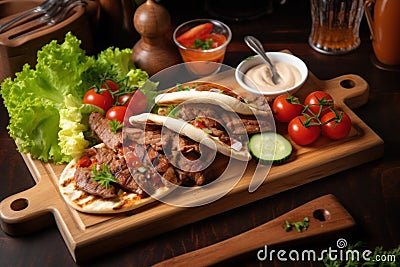 Grilled kebab menu. Generate Ai Stock Photo