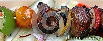 Grilled Kebab Skewer Stock Photo