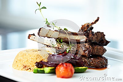 Grilled lamb Stock Photo