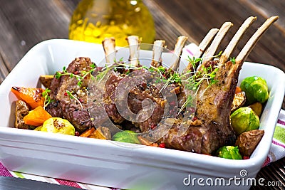 Grilled Lamb Chops Stock Photo