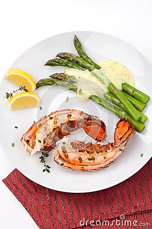 Grilled lobster tails Stock Photo