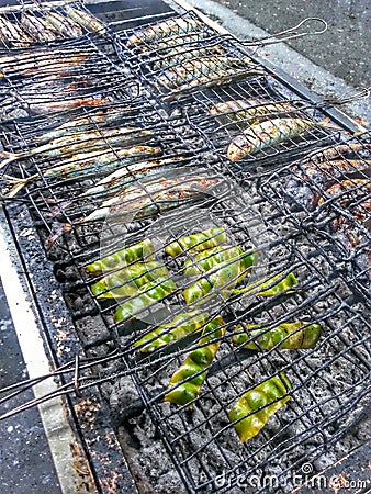 Grilled Mackeral Fish Stock Photo