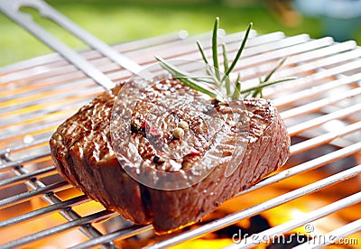 Grilled marinated steak Stock Photo
