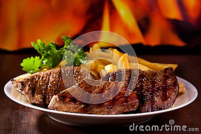 Grilled meat Stock Photo