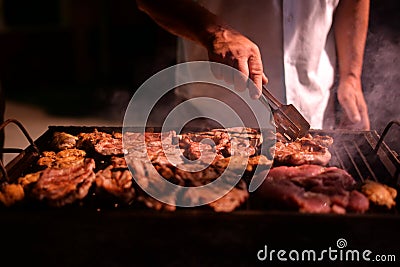 Grilled meat cooked and smoked Stock Photo