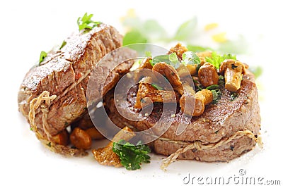 Grilled medallions of fillet steak Stock Photo