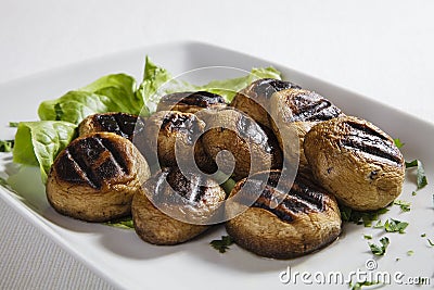 Grilled mushrooms Stock Photo