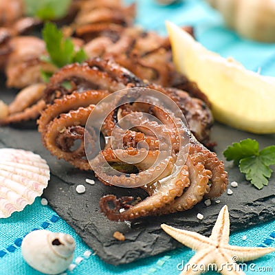 Grilled octopus Stock Photo