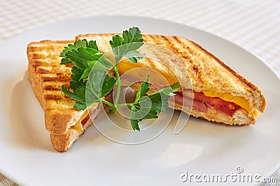 Grilled panini sandwiches Stock Photo