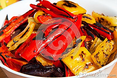 Grilled Peppers Stock Photo