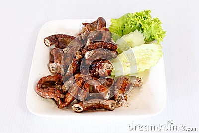 grilled pork chitterlings Stock Photo