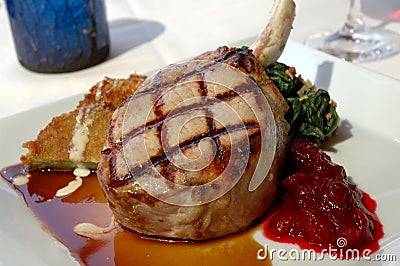 Grilled pork chop Stock Photo