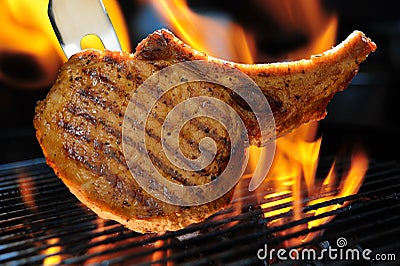 Barbecue pork chop Stock Photo