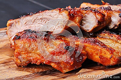 Grilled pork ribs Stock Photo