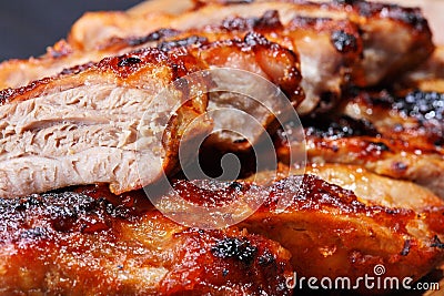 Grilled pork ribs Stock Photo