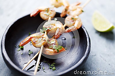 Grilled prawns Stock Photo