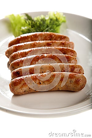 Grilled sausage Stock Photo