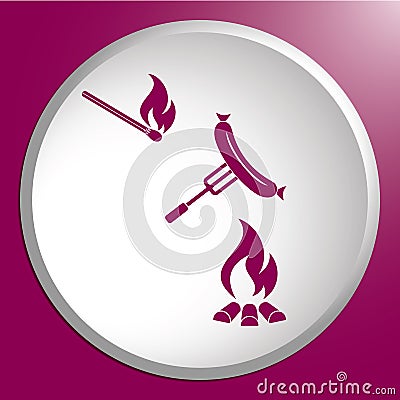 Grilled sausager icon Vector Illustration