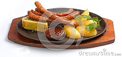 grilled sausage platter Stock Photo