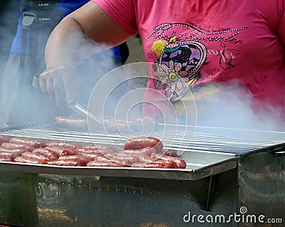 Grilled Sausages for Sale Editorial Stock Photo