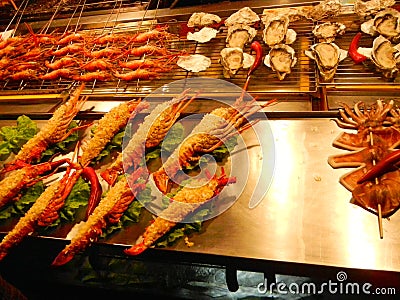 Grilled Seafood Stock Photo