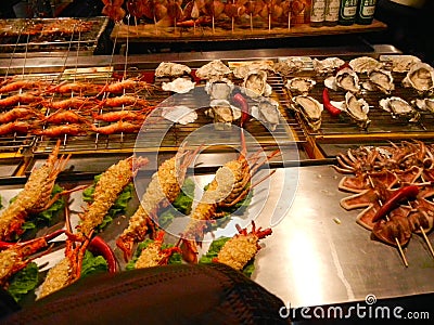 Grilled Seafood Stock Photo