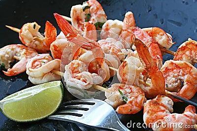 Grilled Shrimp Stock Photo