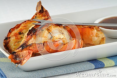 Grilled Shrimp Stock Photo