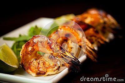 Grilled Shrimp Stock Photo