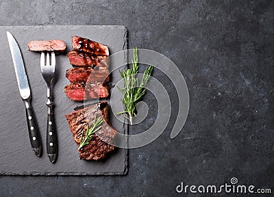 Grilled sliced beef steak Stock Photo