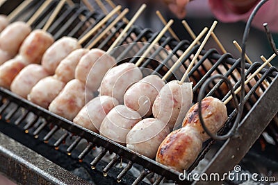 Grilled Thai sausages Stock Photo