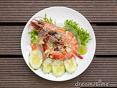 Grilled Tiger prawn Stock Photo