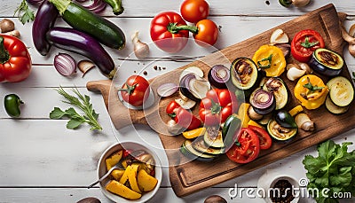 Grilled vegetables: red Stock Photo