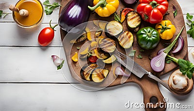 Grilled vegetables: red Stock Photo
