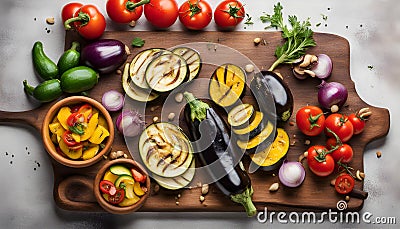 Grilled vegetables: red Stock Photo